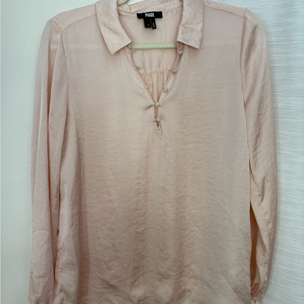 Paige Women's Light Pink Silk Blouse